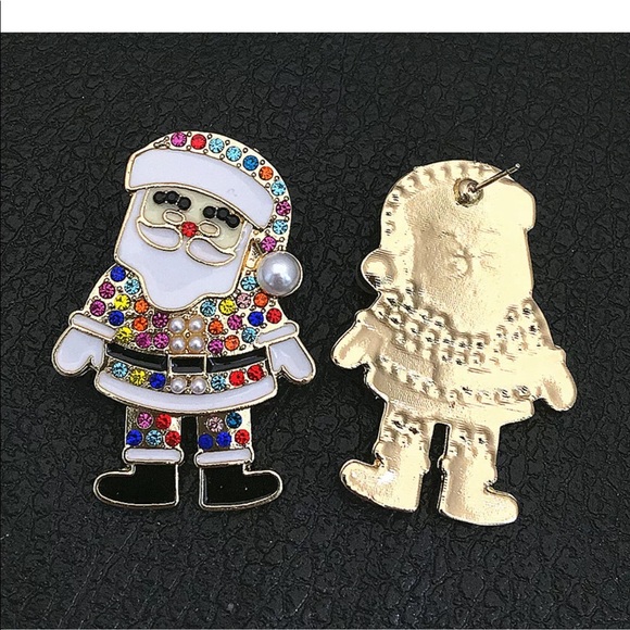 Christmas Holidays Colorful Santa Claus Earrings - Picture 3 of 9